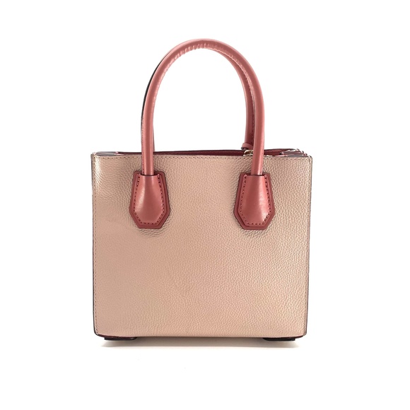 Michael Kors Mercer Satchel Messenger Pebbled Leather Bag in Pale Lilac - Picture 2 of 10